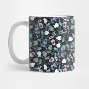 Romantic Tulip Night Garden floral pattern black ver Mug